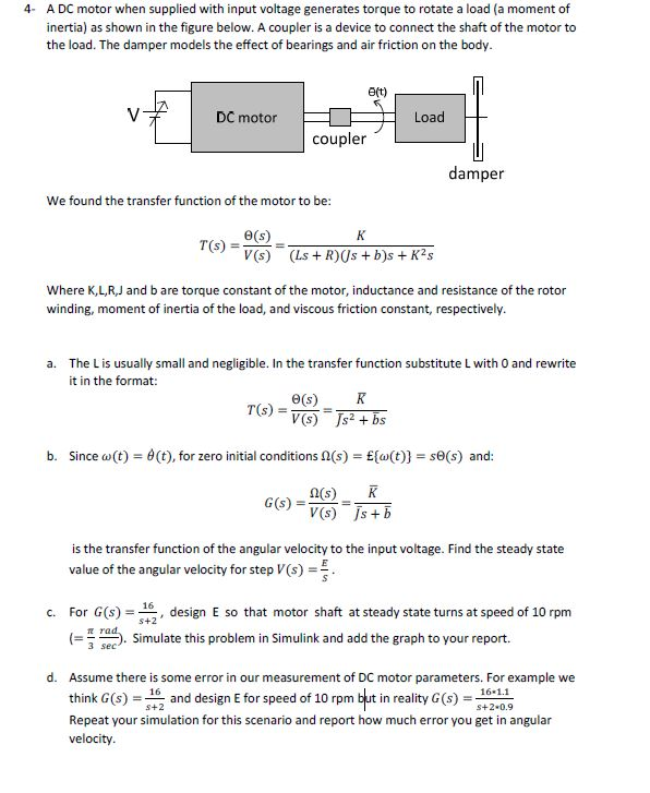 How To Find Moment Of Inertia Dc Motor