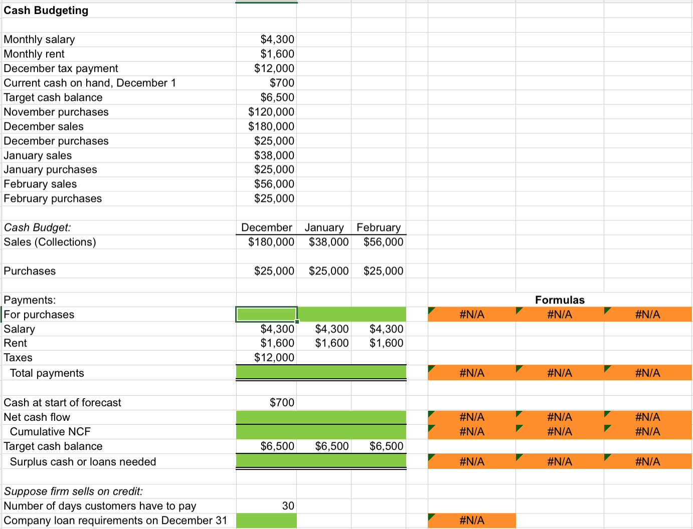 Solved Excel Online Structured Activity: Cash Budgeting The | Chegg.com