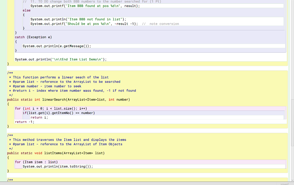 Solved Need help with Java. I need help with the "to do" | Chegg.com