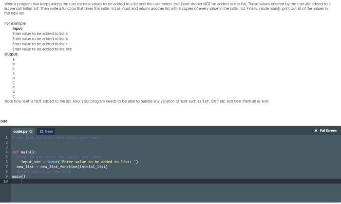 Solved Write a program that keeps asking the user for new | Chegg.com