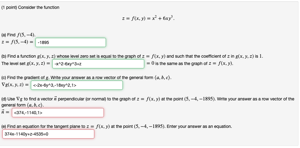 1 Point Consider The Function Z F X Y X Chegg Com