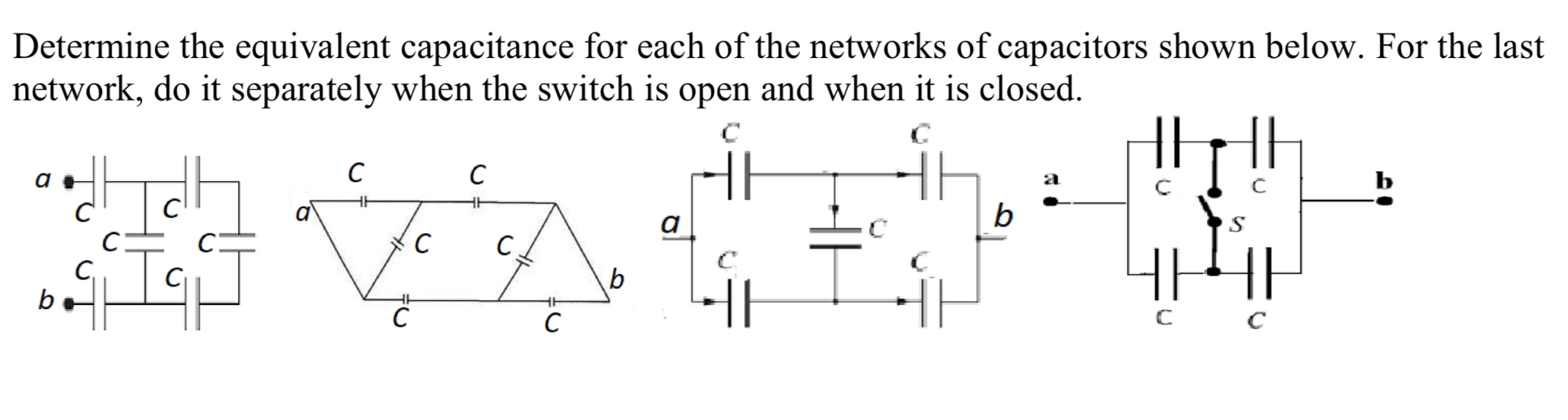 Solved Determine the equivalent capacitance for each of the | Chegg.com