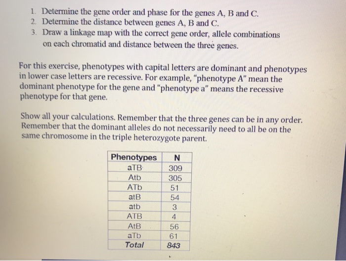 Solved 1. Determine the gene order and phase for the genes