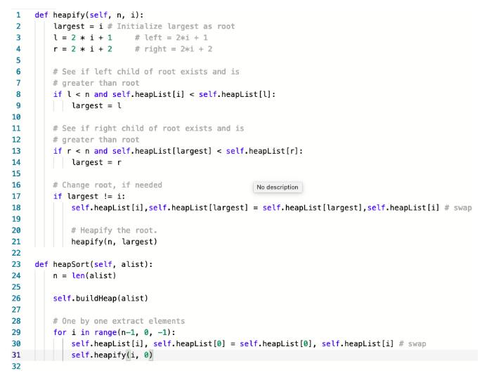 Add your heapsort method to this class. | Chegg.com