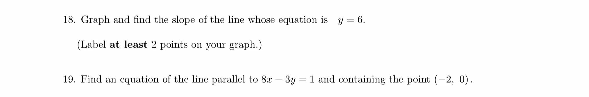 Solved 18 Graph And Find The Slope Of The Line Whose 7403