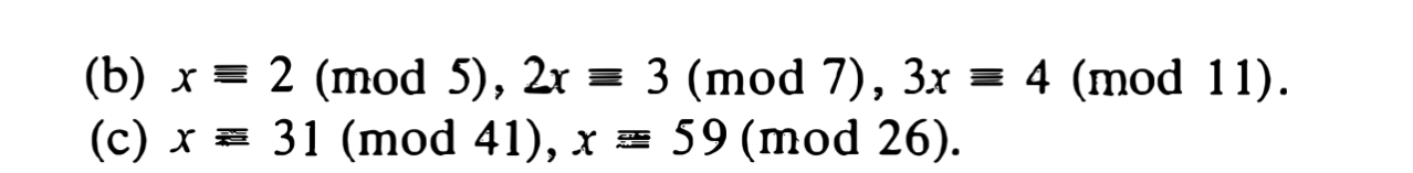 Solved Solve the systems (a) x≡1(mod2),x≡2(mod3)(b) | Chegg.com
