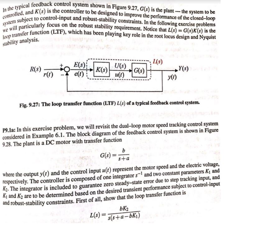 Solved In the typical feedback control system shown in | Chegg.com