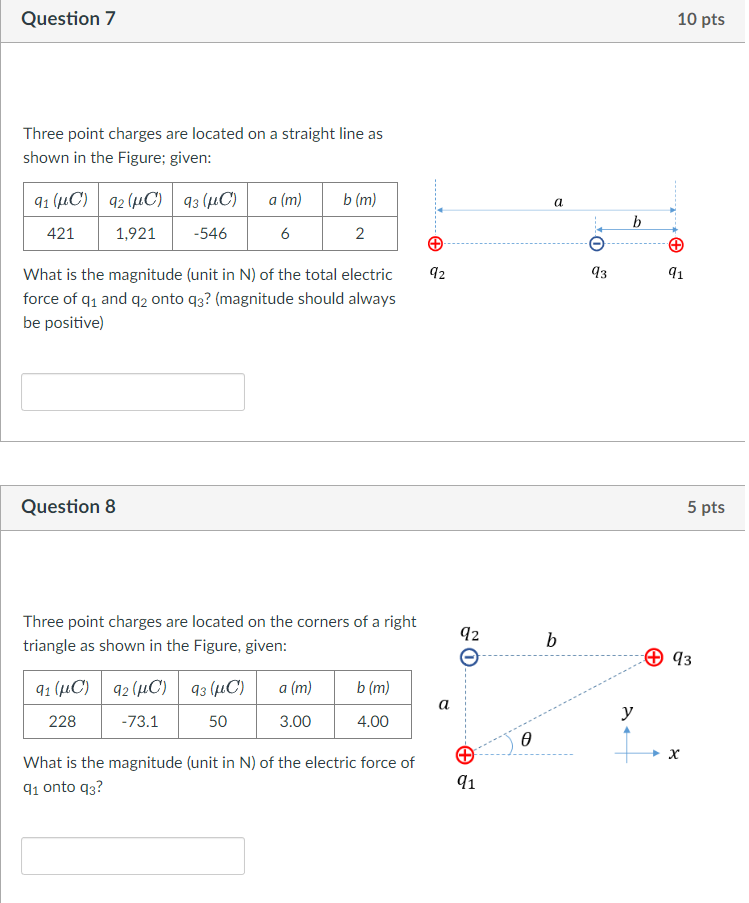 Solved Three point charges are located on a straight line as | Chegg.com