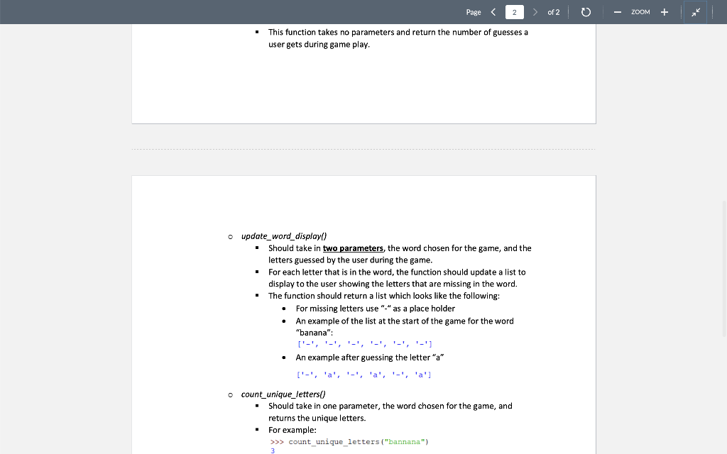 Solved Page of 2 ZOOM 3.5 pts: The goal of this | Chegg.com