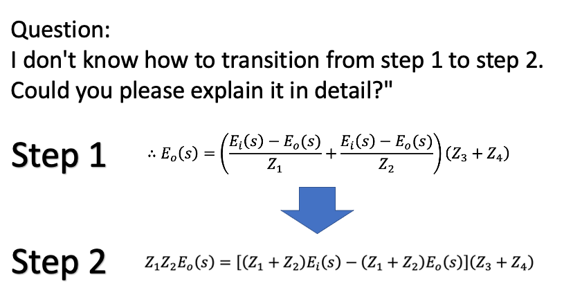 Solved Question: I don't know how to transition from step 1 | Chegg.com