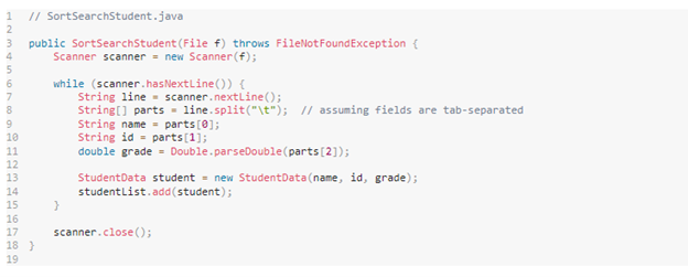 Solved // SortSearchStudent.java public | Chegg.com