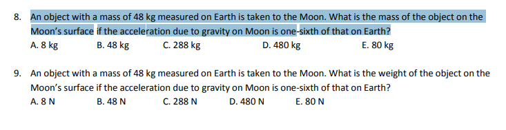 solved-8-an-object-with-a-mass-of-48-kg-measured-on-earth-chegg