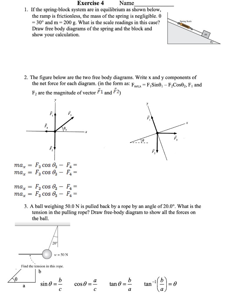 Solved 1. If the spring-block system are in equilibrium as | Chegg.com