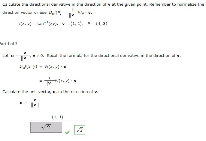 Solved Calculate The Directional Derivative In The Direction