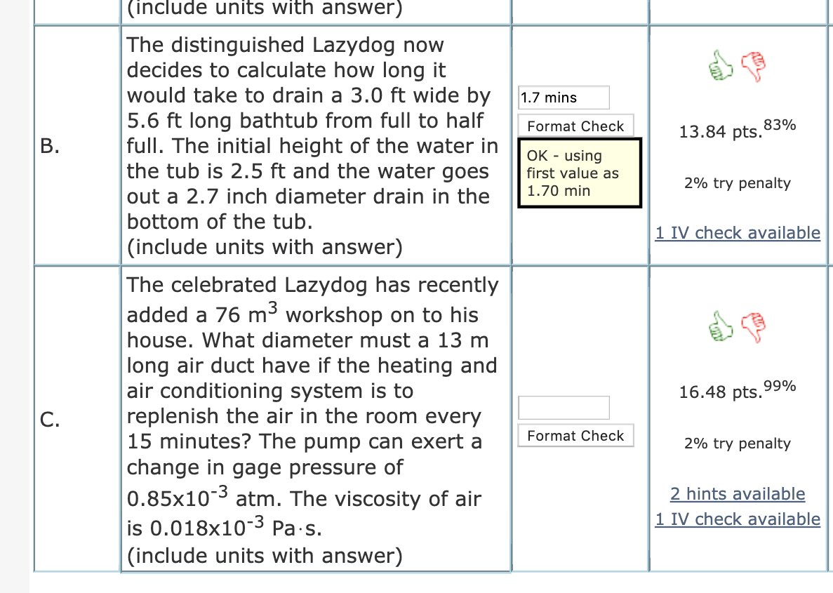 Solved 1.7 mins Format Check 83% 13.84 pts. B. OK - using | Chegg.com