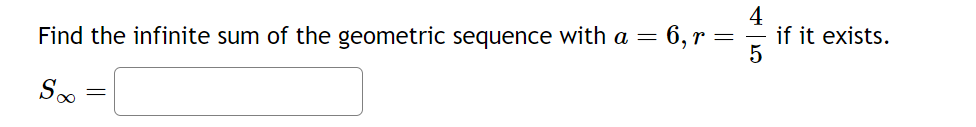 Solved Find The Infinite Sum Of The Geometric Sequence With Chegg