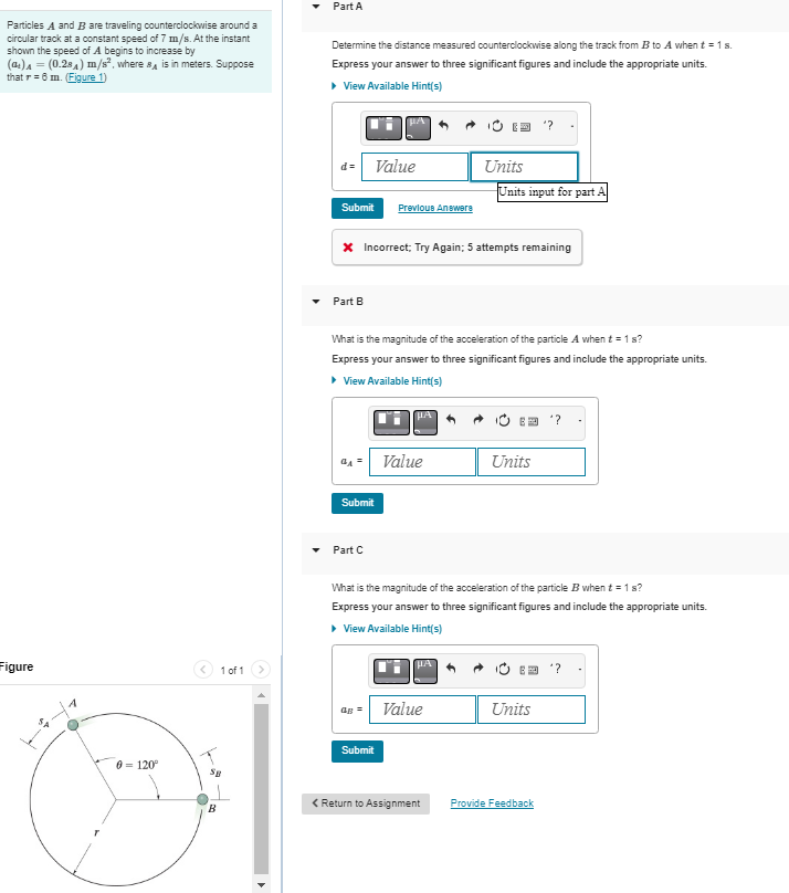 Solved Particles A And B Are Traveling Counterclockwise | Chegg.com