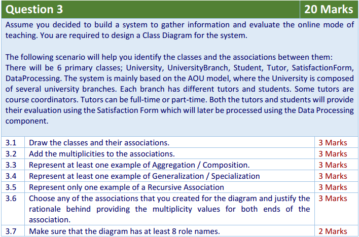Solved Question 3 20 Marks Assume you decided to build a | Chegg.com