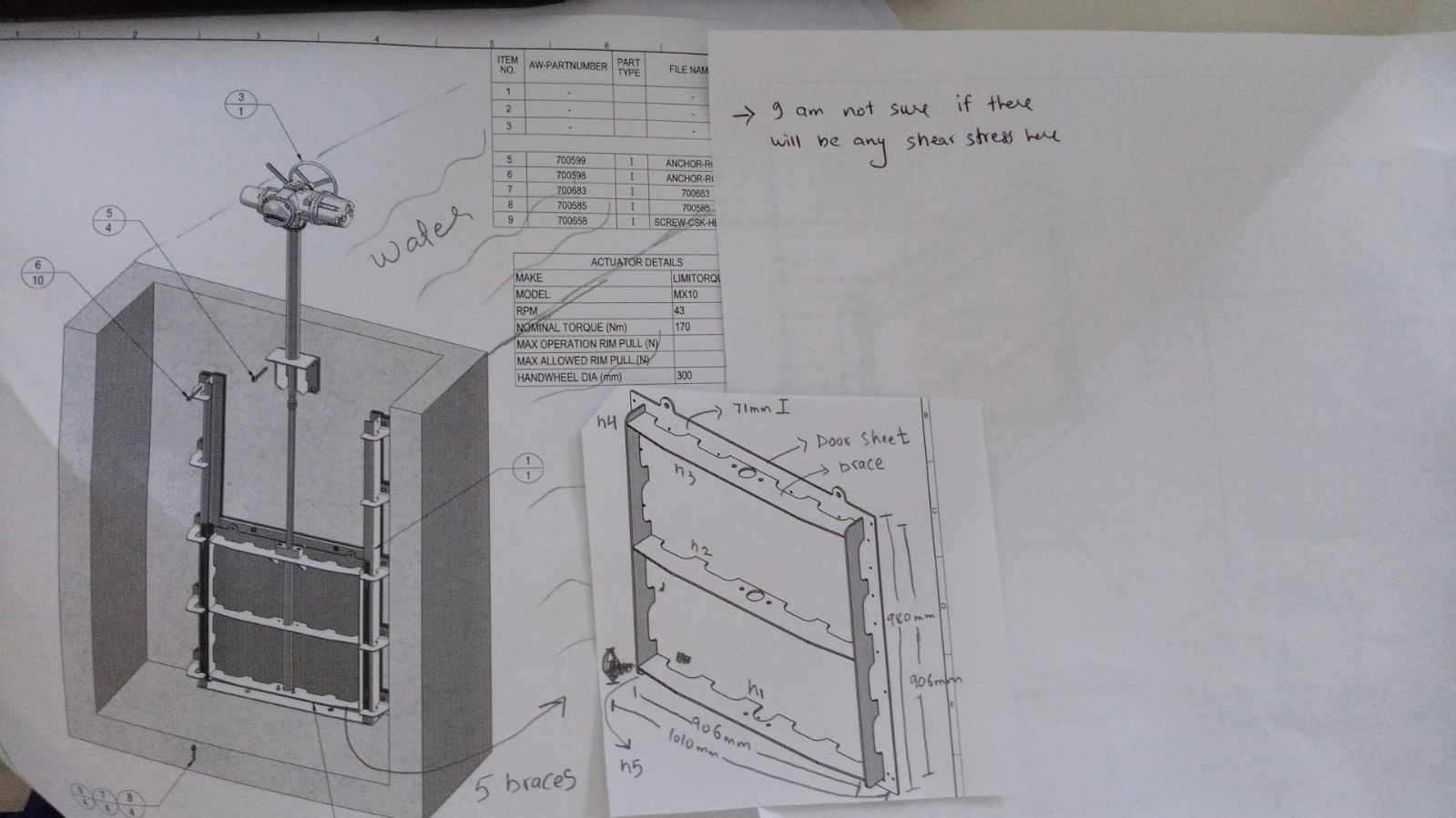 The picture shows penstock assembly on left side and | Chegg.com