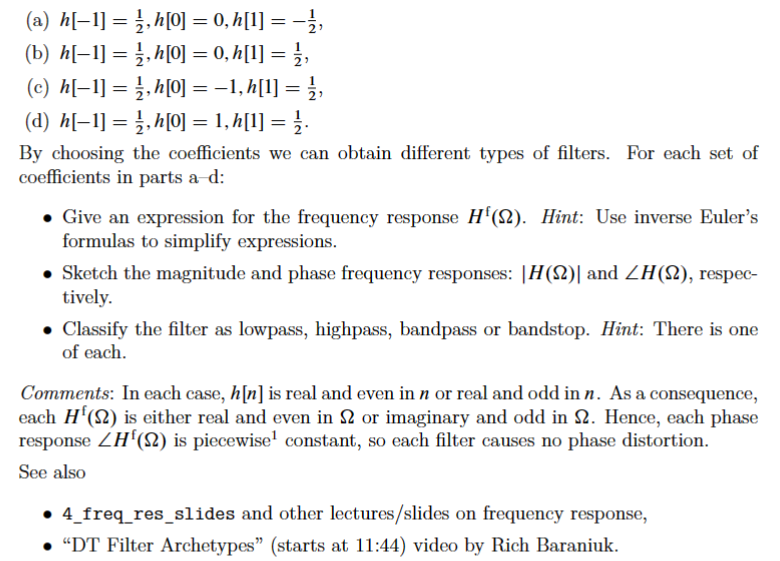 Solved Finite Impulse Response DT System. The Impulse | Chegg.com