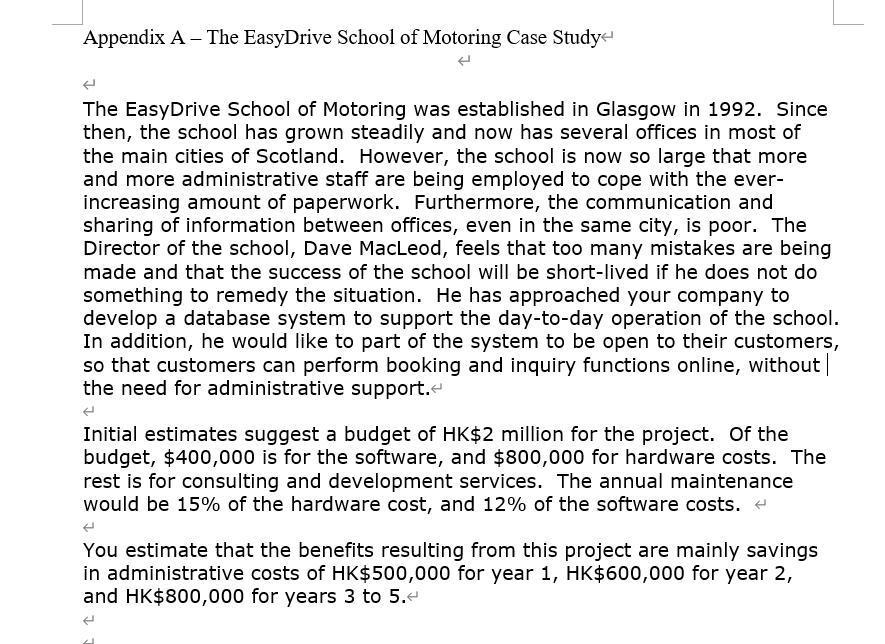 Solved Read the case study in Appendix A, and answer the | Chegg.com