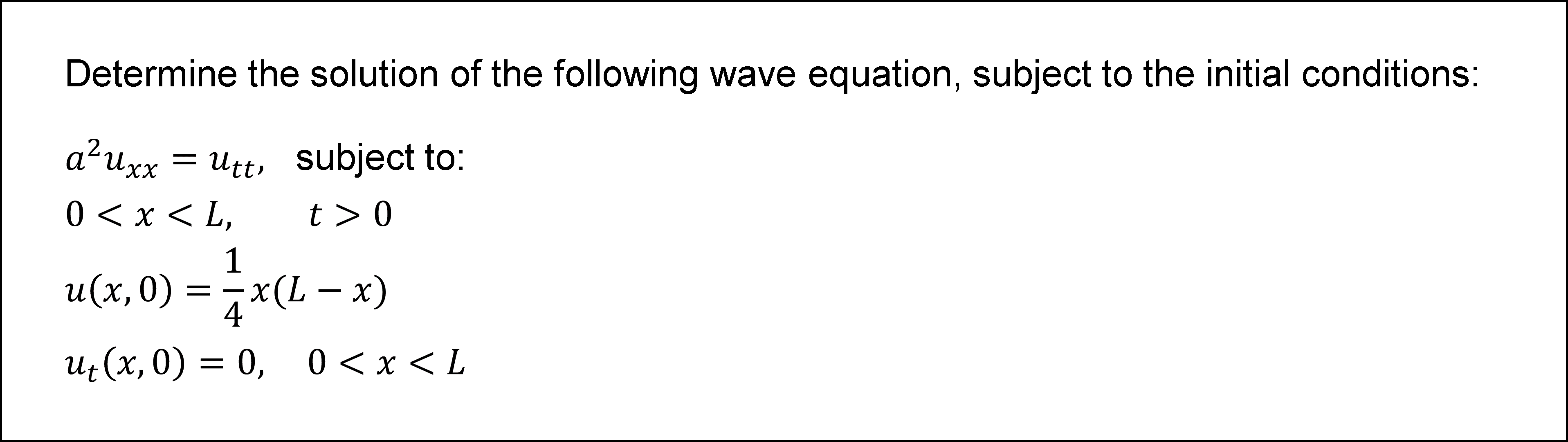 Solved Determine The Solution Of The Following Wave | Chegg.com