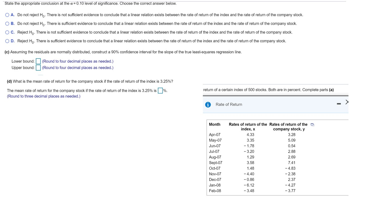 Solved State The Appropriate Conclusion At The A 0 10 Lev Chegg Com