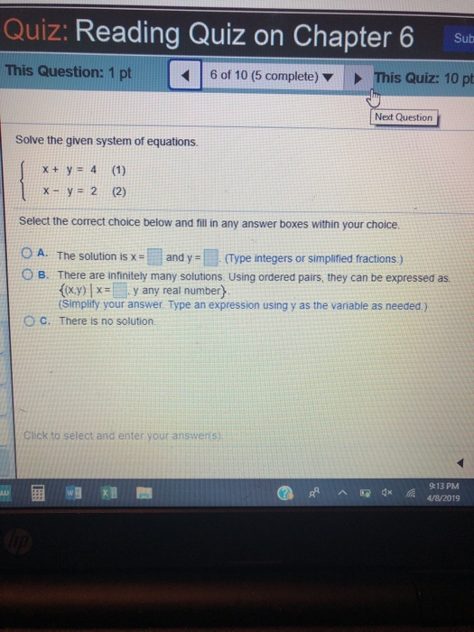 Solved Quiz: Reading Quiz on Chapter 6 Su 6 of 10 (5 | Chegg.com