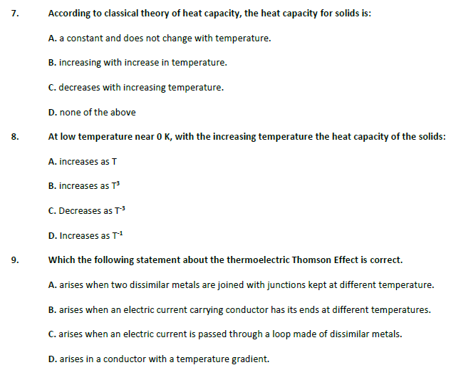 Solved 7 According To Classical Theory Of Heat Capacity Chegg Com
