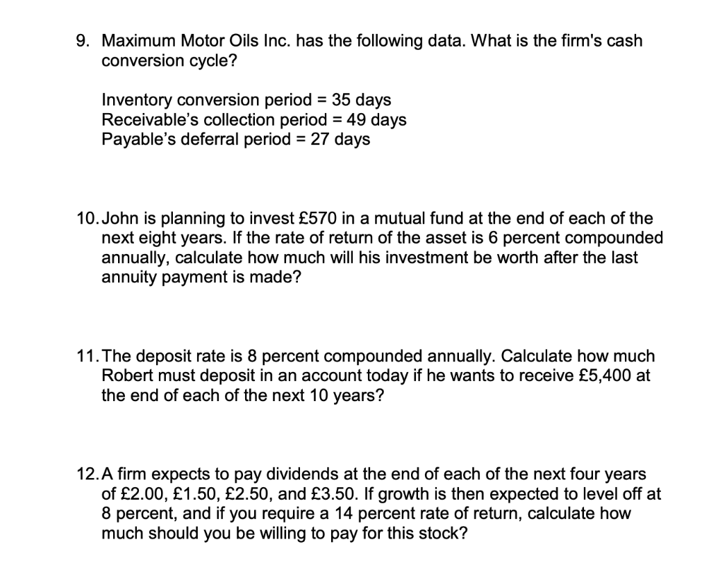 solved-9-maximum-motor-oils-inc-has-the-following-data-chegg