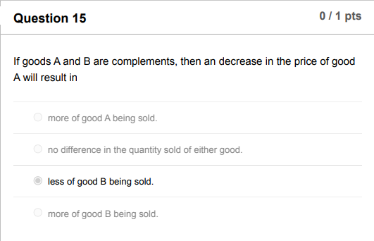 Solved If Goods A And B Are Complements, Then An Decrease In | Chegg.com