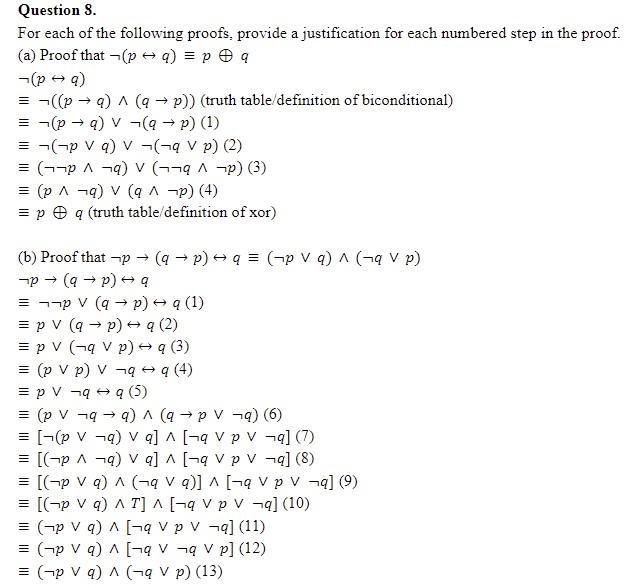 Solved For each of the following proofs, provide a | Chegg.com