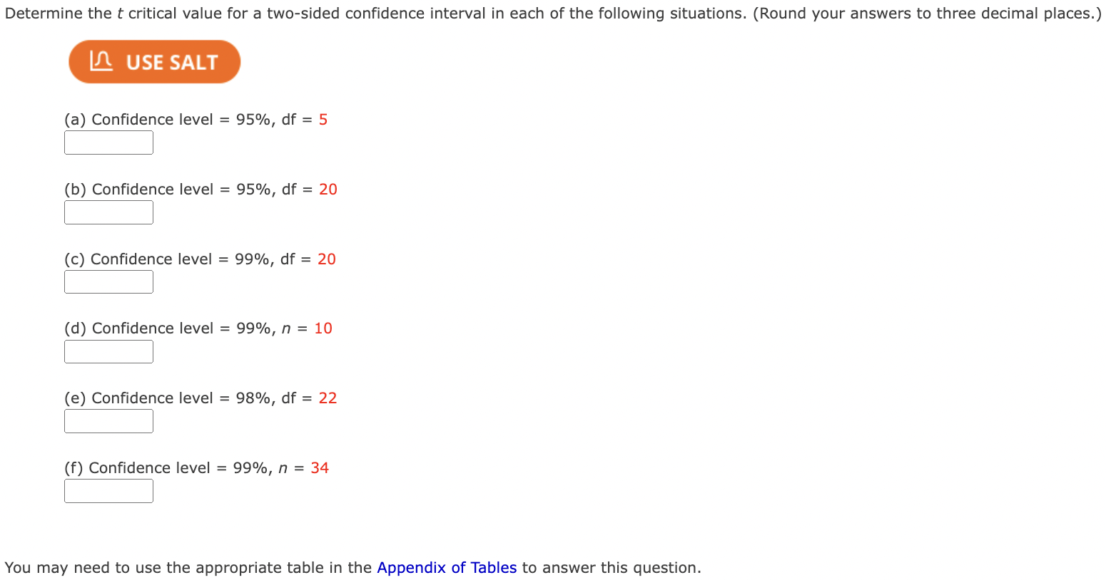Solved Determine the t critical value for a two-sided | Chegg.com
