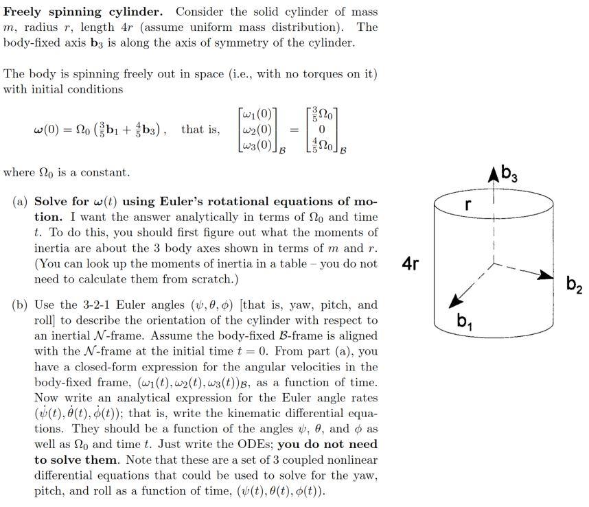Solved Freely spinning cylinder. Consider the solid cylinder | Chegg.com