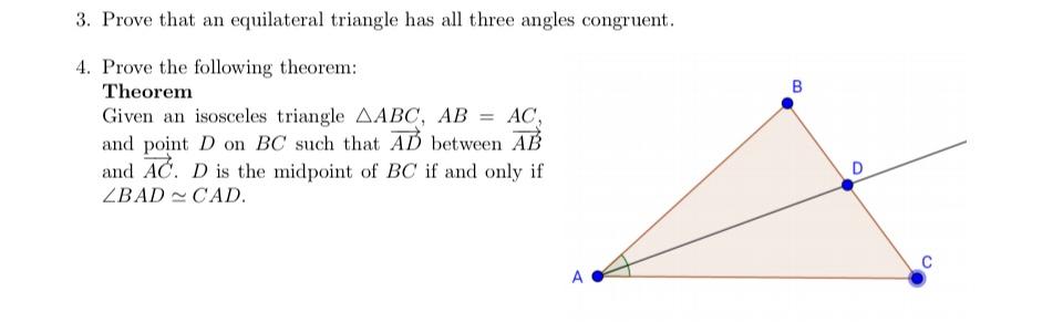 Solved 3. Prove that an equilateral triangle has all three | Chegg.com