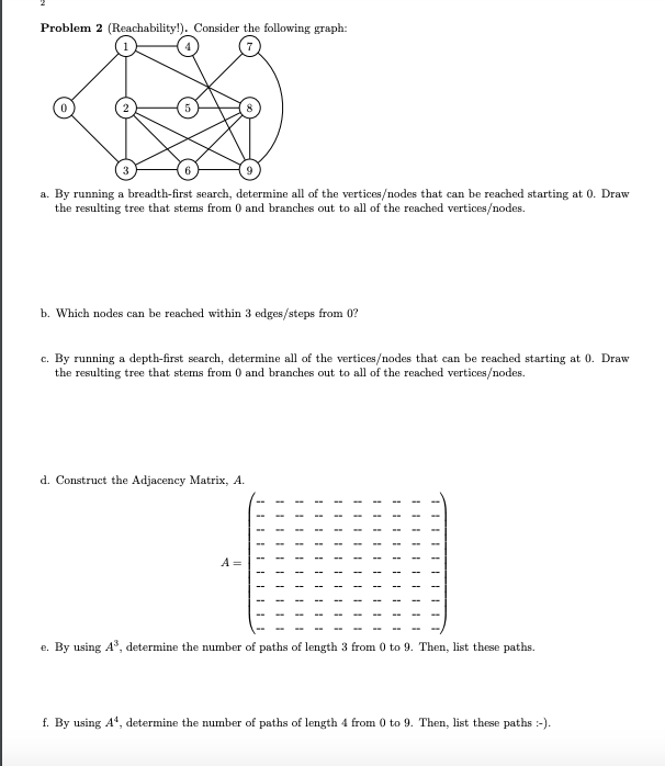 Problem 2 (Reachability!). Consider the following | Chegg.com