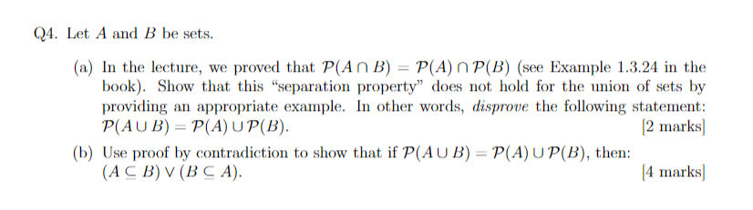 Solved 24. Let A And B Be Sets. (a) In The Lecture, We | Chegg.com