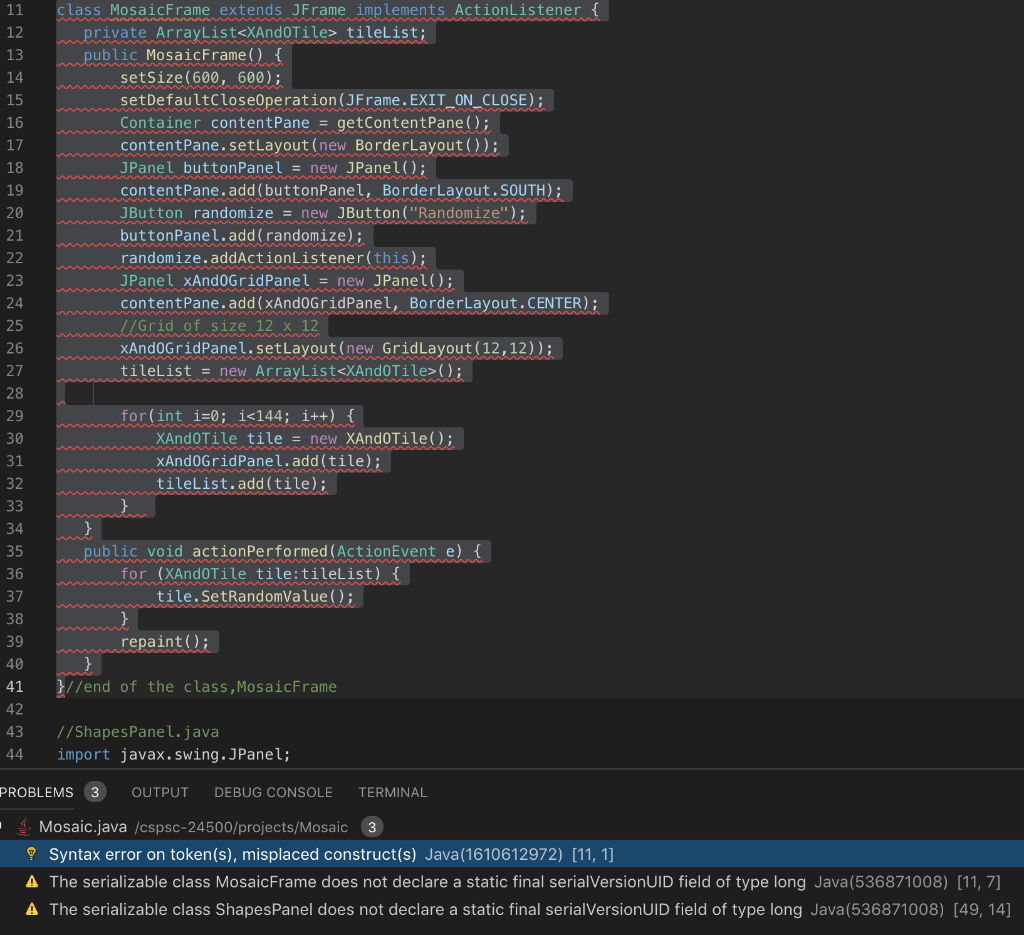 I have to create a java program that generates a grid | Chegg.com