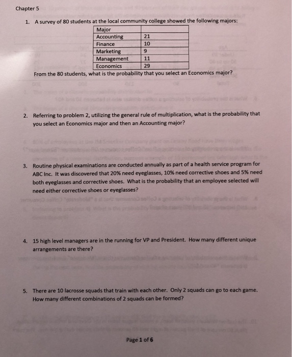 Solved Chapter 5 1. A survey of 80 students at the local | Chegg.com
