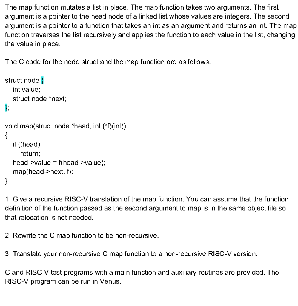 The map function mutates a list in place. The map | Chegg.com