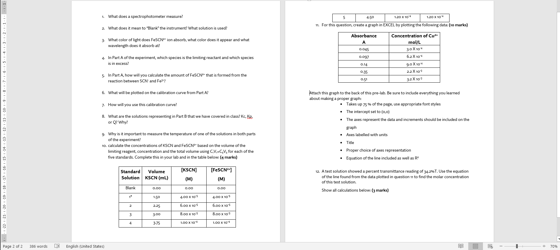 Solved 1. What does a spectrophotometer measure? 5 4.50 1.20