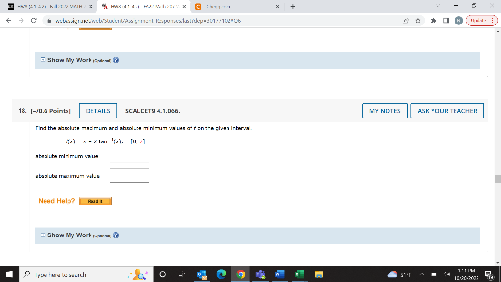 Solved Find the absolute maximum and absolute minimum values