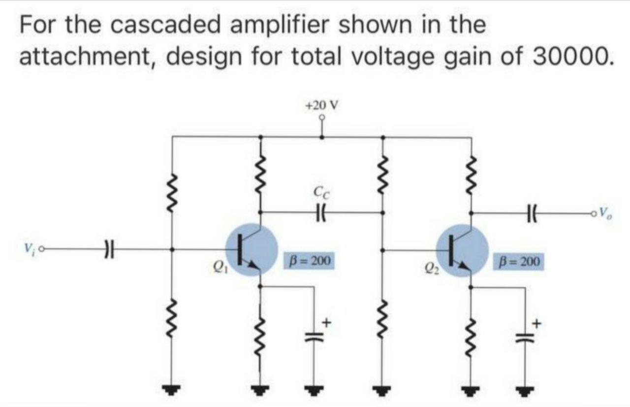 Solved For the cascaded amplifier shown in the attachment, | Chegg.com