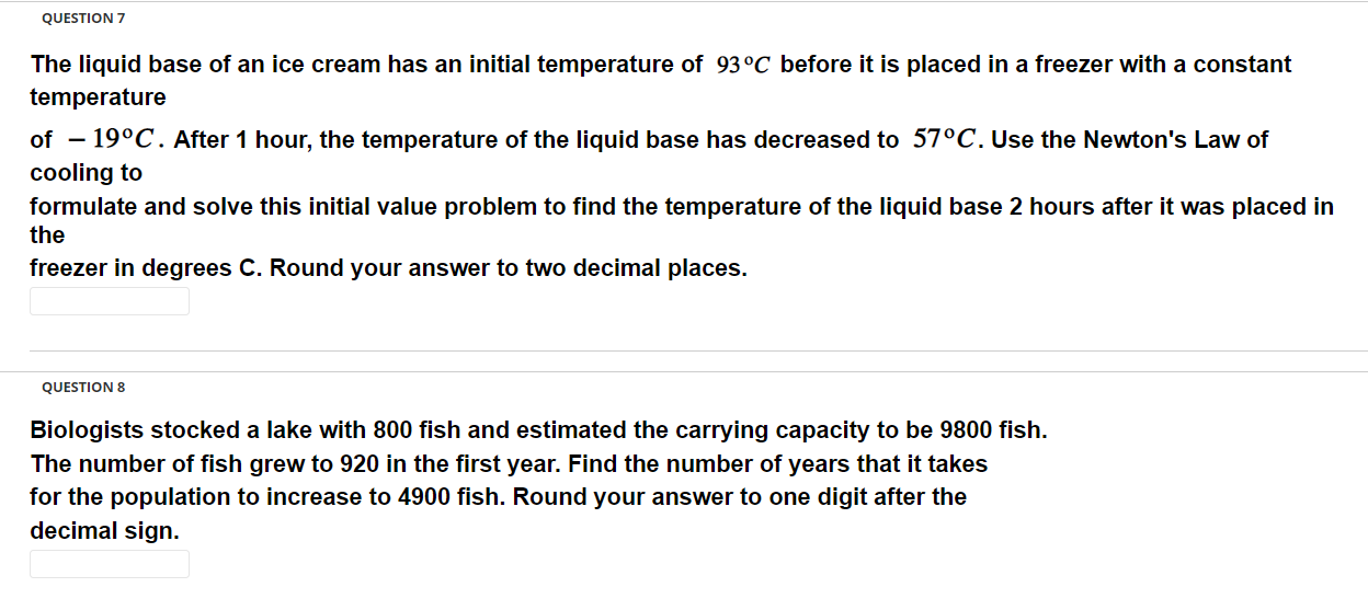 Solved The liquid base of an ice cream has an initial | Chegg.com