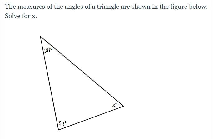 Solved The measures of the angles of a triangle are shown in | Chegg.com