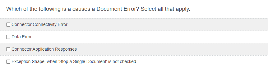 Solved Which of the following is a causes a Document Error? | Chegg.com