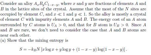 Solved Consider An Alloy A,B,C1-2-y, Where I And Y Are | Chegg.com