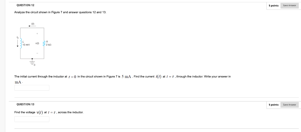 Solved QUESTION 12 5 points Save Answer Analyze the circuit | Chegg.com