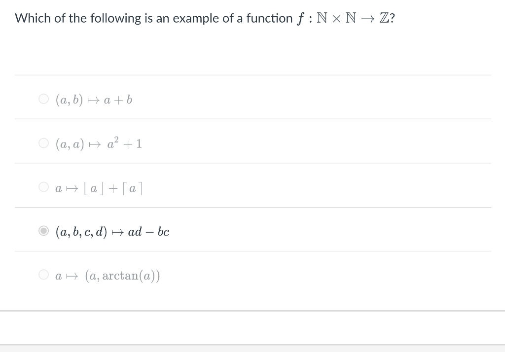 Solved Which of the following is an example of a function | Chegg.com