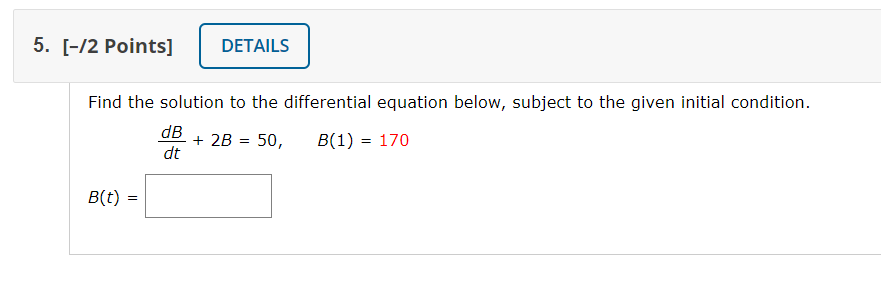 Solved 3. [-/2 Points] DETAILS Find the solution to the | Chegg.com